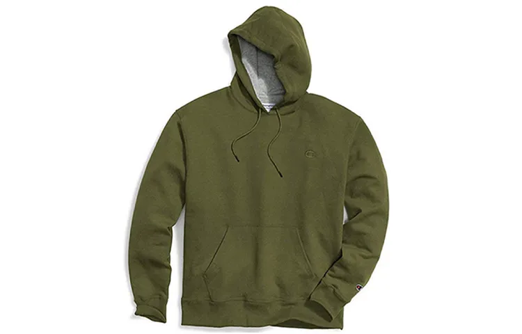 Champion Chest Cuff Double Label Fleece Lined Sweatshirt US Version Unisex Army Green