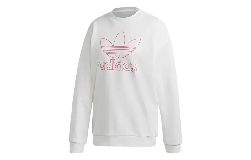 Adidas Originals Sweatshirts Women's White Crew Neck Moderate Regular