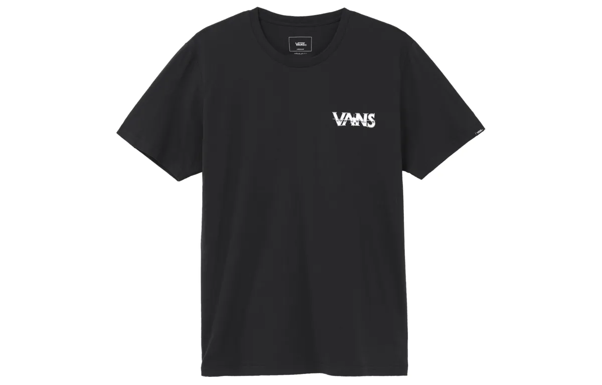 Vans T-Shirts Men's Black Crew Neck Moderate Straight Fit