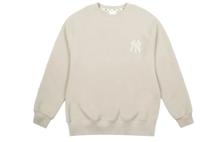 MLB Basic Logo Sweatshirts Unisex Ecru Crew Neck Moderate