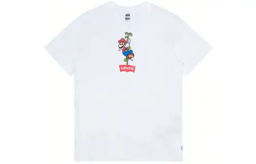 Levis T Shirts Men's White Crew Neck Moderate Heavyweight