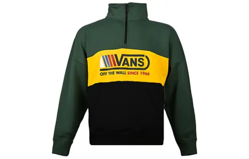 Vans Sweatshirts Men's Green Stand Collar Moderate Regular