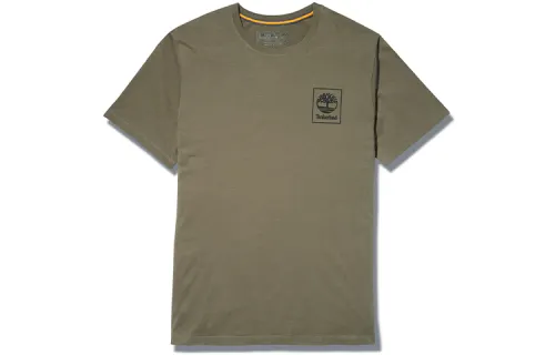Timberland T Shirts Men's Green Crew Neck Moderate Straight Fit