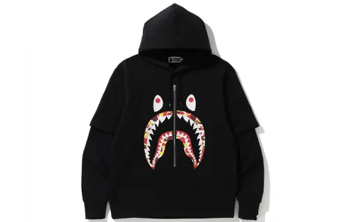 A BATHING APE Shark Series Sweatshirts Unisex Hooded Moderate Mock Two Piece