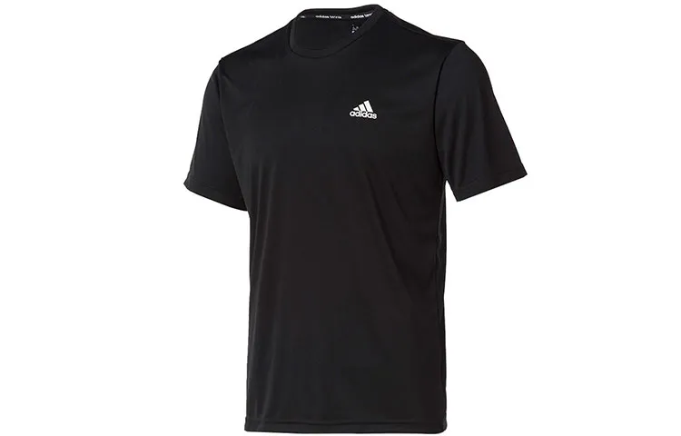 Adidas T-Shirts Men's Black Crew Neck Moderate Straight Fit