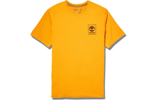 Timberland T Shirts Men's Orange Crew Neck Moderate Straight Fit