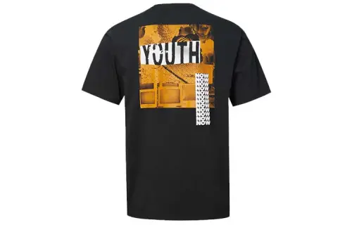 Converse T Shirts Men's Black Crew Neck Moderate Straight Fit