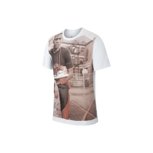 Jordan Air Jordan 1 T Shirts Men's White Crew Neck Moderate Straight Fit