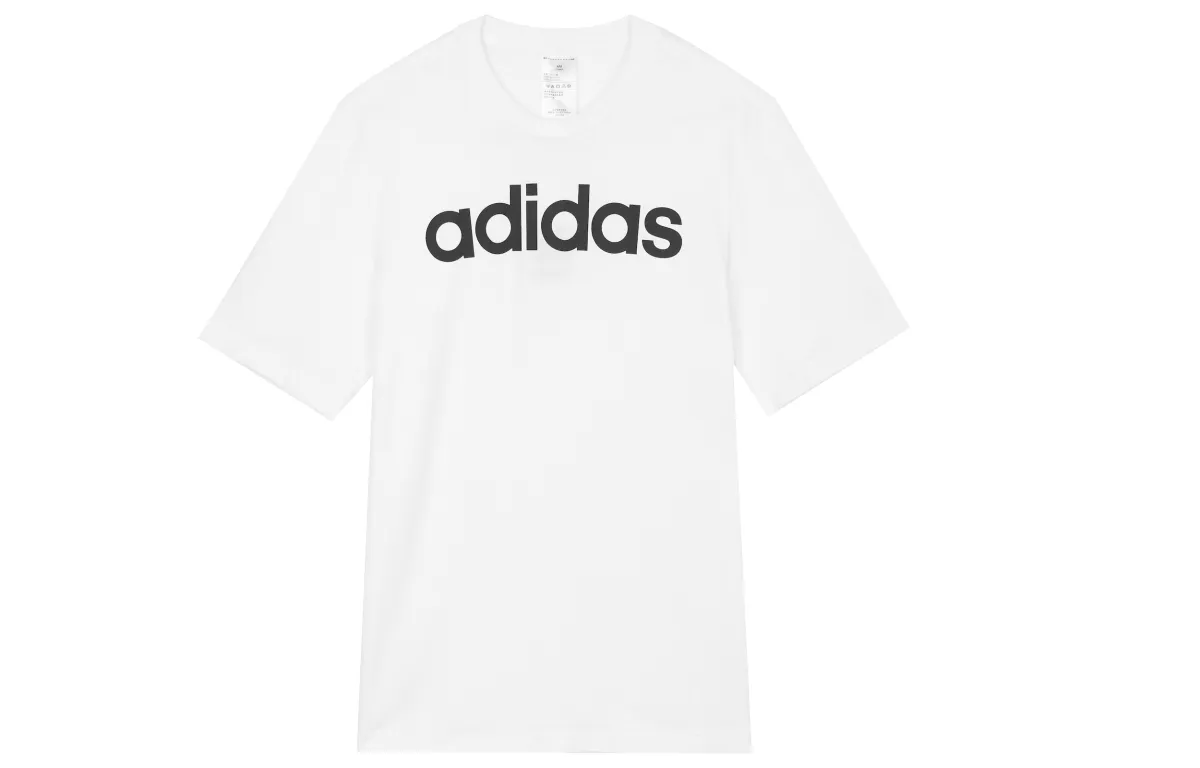 Adidas ESSENTIALS T-Shirts Men's White Crew Neck Moderate Straight Fit