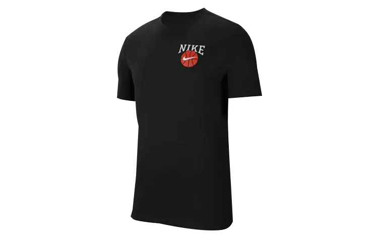 Nike T-Shirts Men's Black Crew Neck Moderate Straight Fit