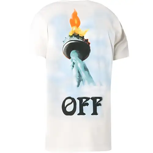 OFF WHITE SS19 T Shirts Men's Crew Neck Moderate Straight Fit