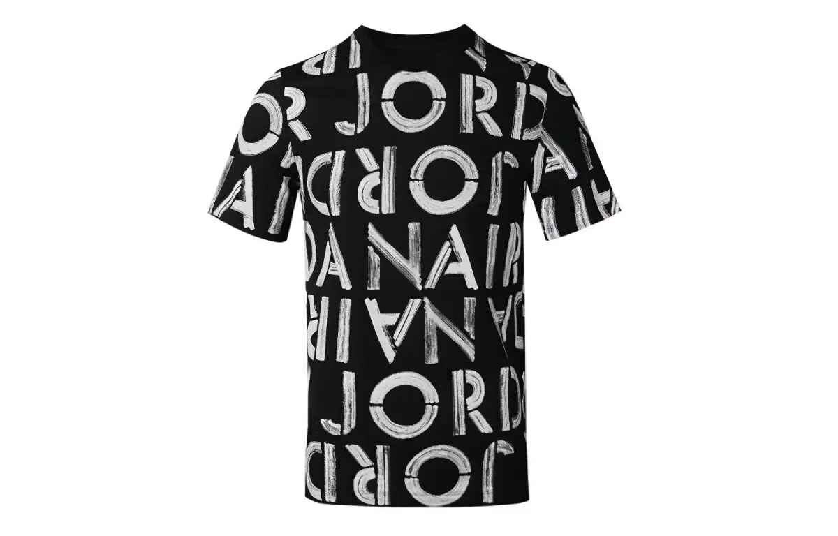 Jordan T-Shirts Men's Black Crew Neck Moderate Straight Fit