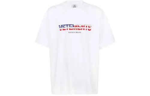 Vetements T Shirts Unisex White Crew Neck Moderate Straight Fit