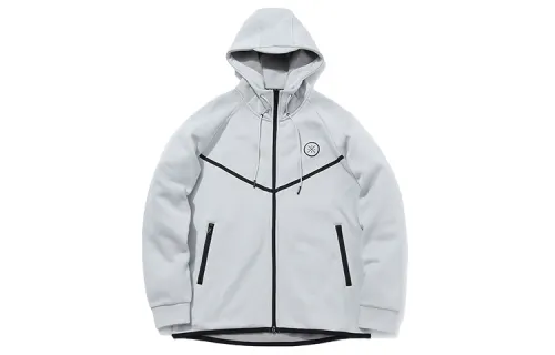 Li Ning Sweatshirts Men's Gray Hooded Moderate Cardigan