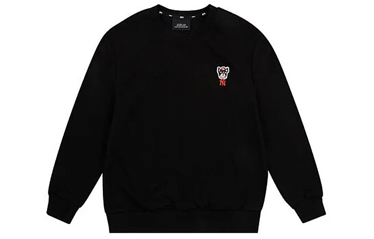 MLB Cartoon Series Sweatshirts Unisex Black Crew Neck Moderate