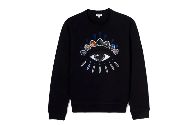 KENZO Sweatshirts Men's Black Crew Neck Moderate Regular