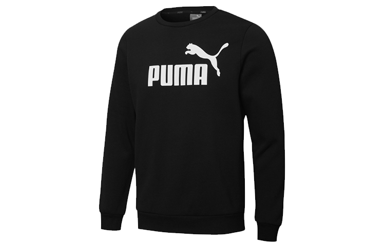 PUMA ESSENTIALS Sweatshirts Men's Black Crew Neck Moderate Regular