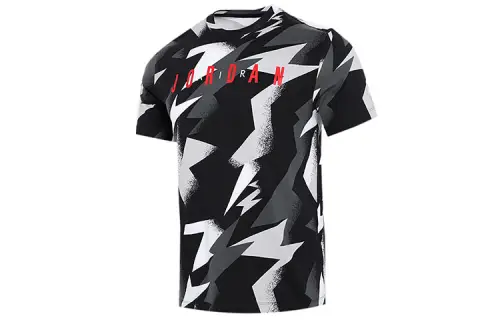 Jordan T Shirts Men's Black Crew Neck Moderate Straight Fit