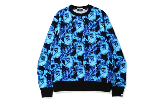 Bape Flame Wide Crewneck