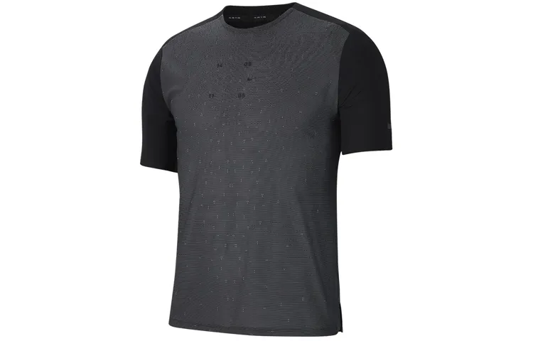 Nike T-Shirts Men's Black Crew Neck Moderate Straight Fit