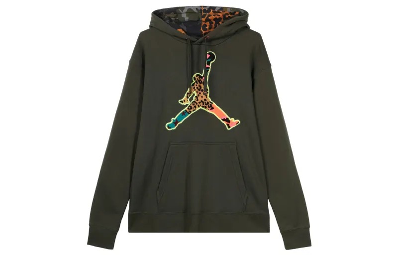 Jordan Sweatshirts Men's Green Hooded Moderate Regular