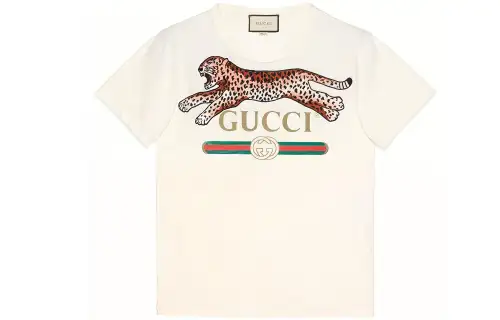 GUCCI T Shirts Men's White Crew Neck Moderate Straight Fit