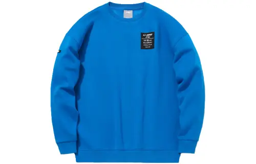 Li Ning Sweatshirts Unisex Space Blue Crew Neck Moderate Regular
