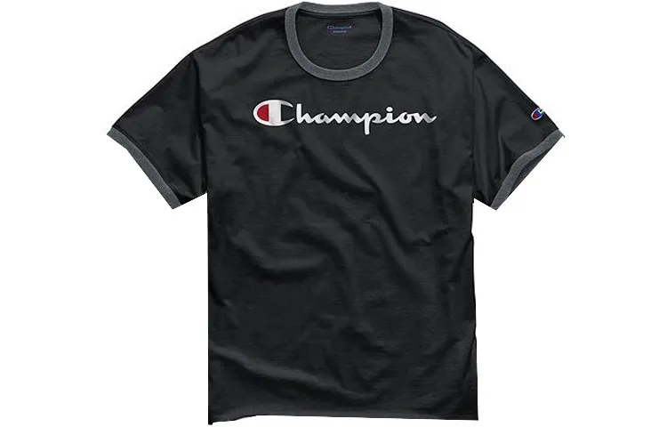 Champion T Shirt US Version Unisex Black Gray