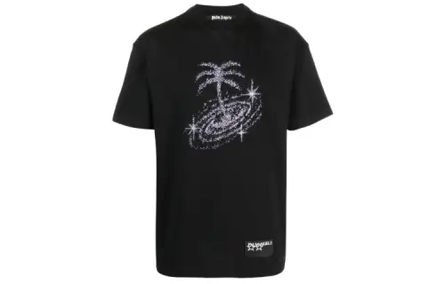 PALM ANGELS Galaxy Glittered T Shirt