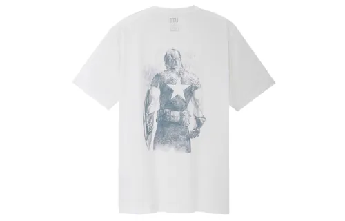 UNIQLO T Shirts Unisex White Crew Neck Moderate Straight Fit