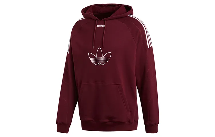 Adidas Originals Flock Sweatshirts Men's Dark Reddish Purple Hooded Moderate Regular