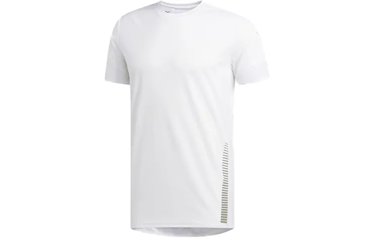Adidas T-Shirts Men's White Crew Neck Moderate Straight Fit