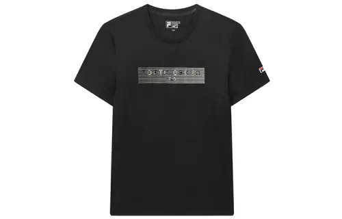 FILA T Shirts Men's Black Crew Neck Moderate Straight Fit