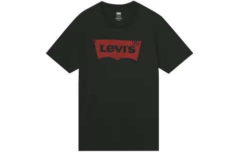Levi's T-Shirts Men's Black Crew Neck Moderate Heavyweight