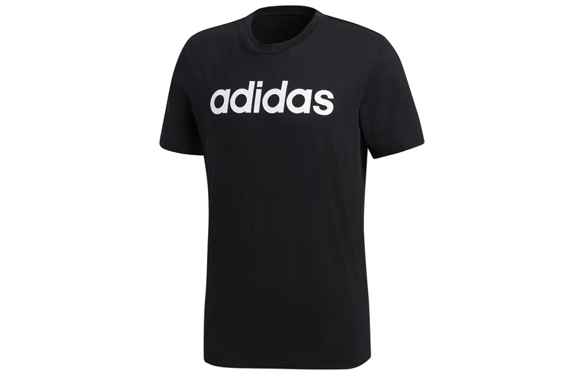 Adidas T-Shirts Men's Black Crew Neck Moderate Straight Fit