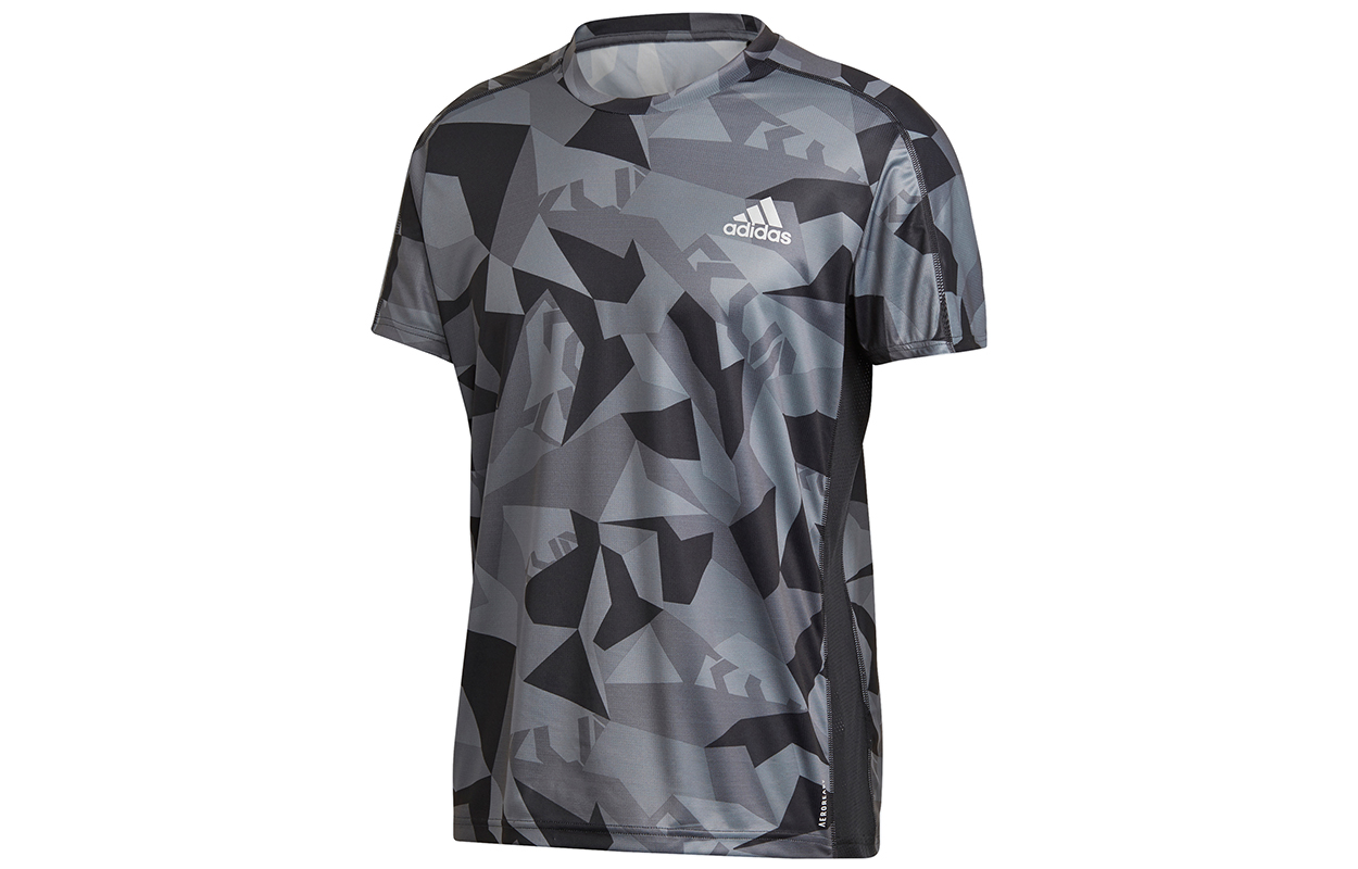 Adidas Running T Shirts Men’s Gray Crew Neck Moderate