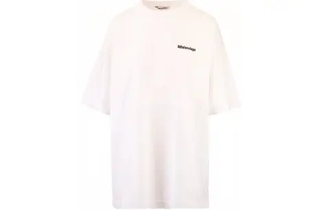 Balenciaga Drop Shoulder Sleeve T-Shirt Women's White Loose Fit