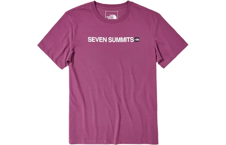 THE NORTH FACE T-Shirts Unisex Purple Crew Neck Moderate Straight Fit