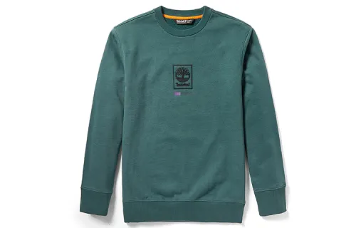 Timberland Sweatshirts Men's Atlantic Green Crew Neck Moderate Regular