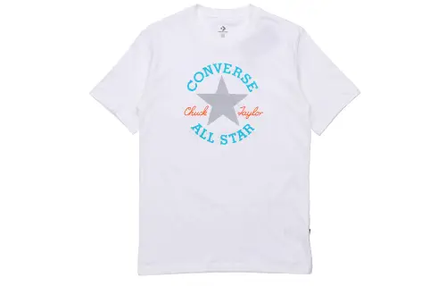 Converse T Shirts Men's White Crew Neck Moderate Straight Fit