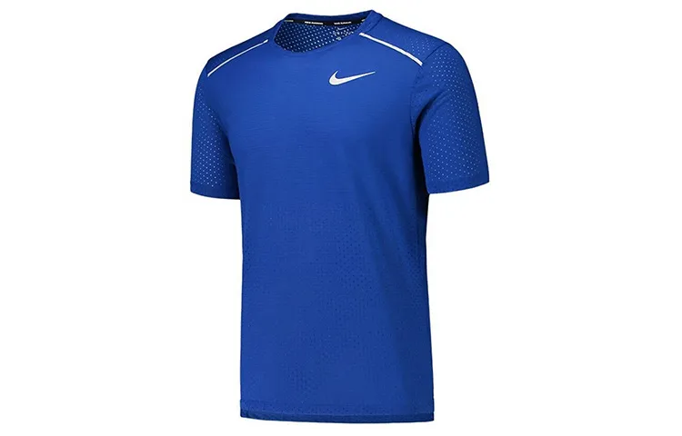 Nike T-Shirts Men's Blue Crew Neck Moderate