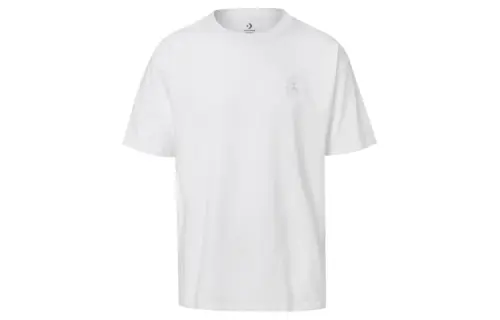 Converse T Shirts Men's White Crew Neck Moderate Straight Fit