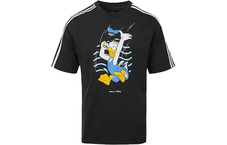 Adidas Neo T Shirts Men's Black Crew Neck Moderate Straight Fit