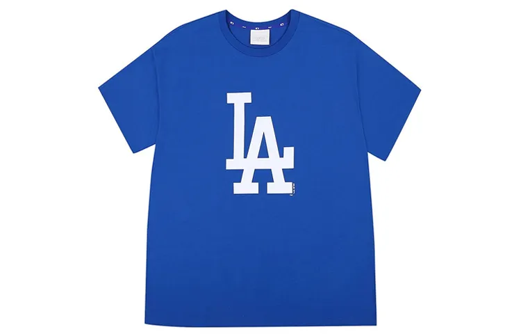 MLB Los Angeles Dodgers T-Shirts Unisex Blue Crew Neck Moderate Straight Fit
