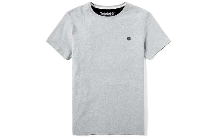 Timberland T Shirts Men's Medium Heather Gray Crew Neck Moderate Straight Fit