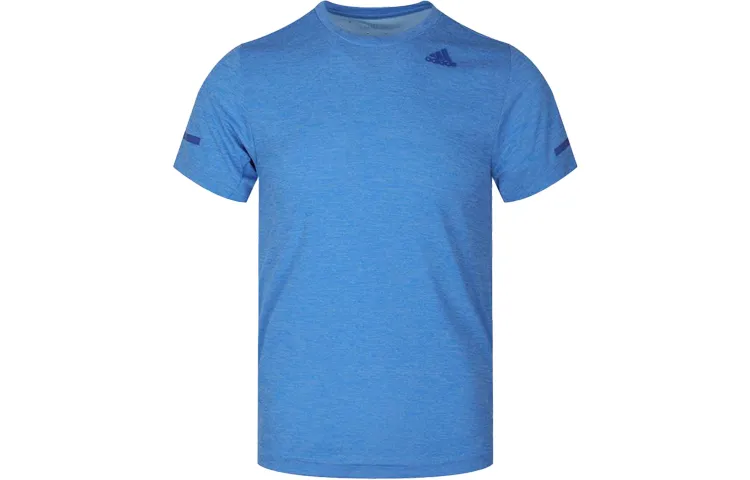 Adidas T-Shirts Men's Blue Crew Neck Moderate Straight Fit