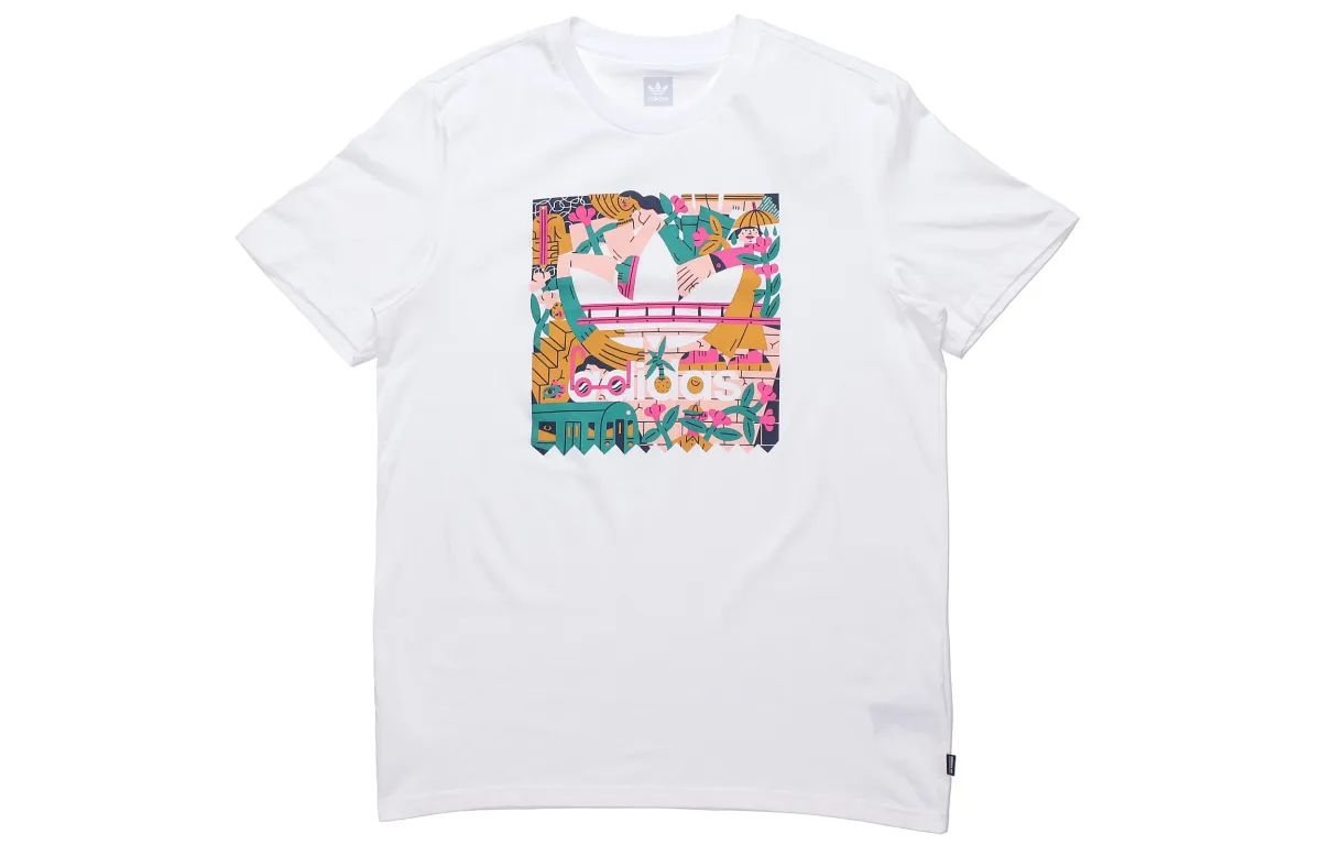 Adidas Originals Edgewood T-Shirts Men's Crew Neck Moderate Straight Fit