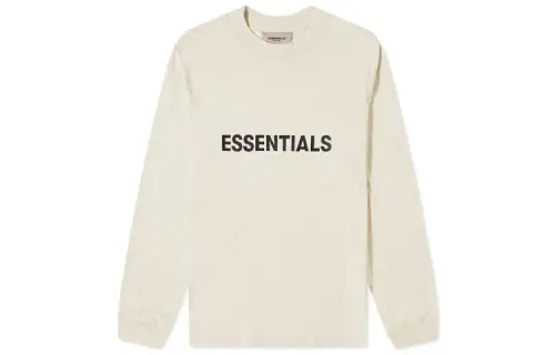 Fear Of God Essentials SS20 T Shirts Men's Cream Crew Neck Moderate Straight Fit
