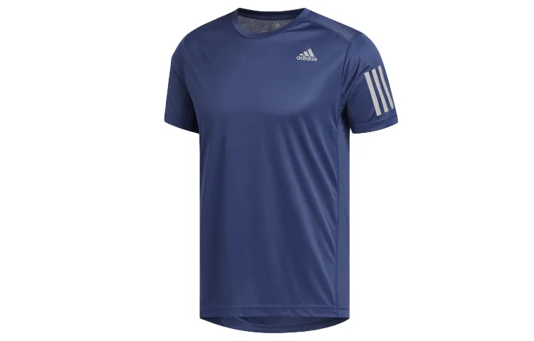 Adidas T-Shirts Men's Navy Blue Crew Neck Moderate Straight Fit