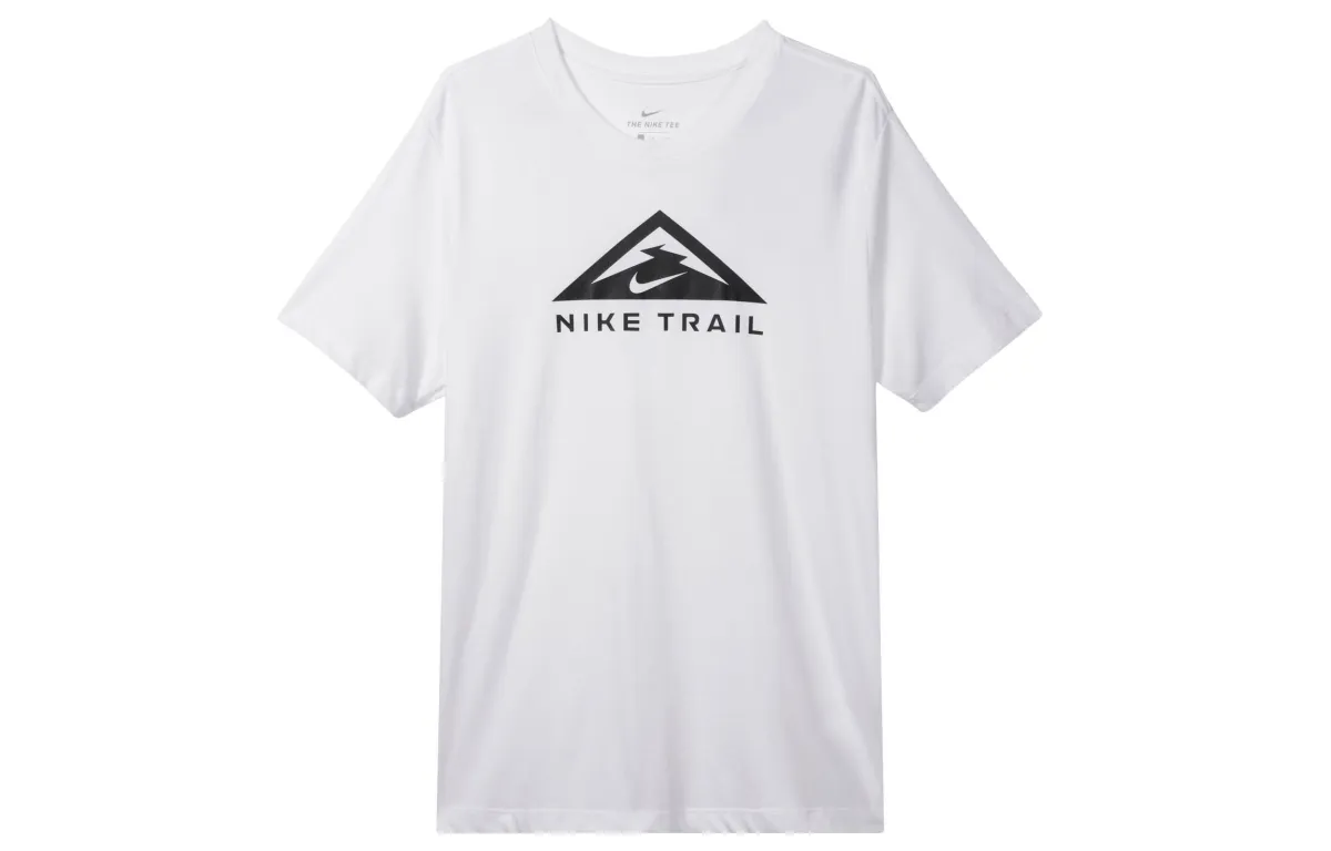 Nike T-Shirts Men's White Crew Neck Moderate Straight Fit